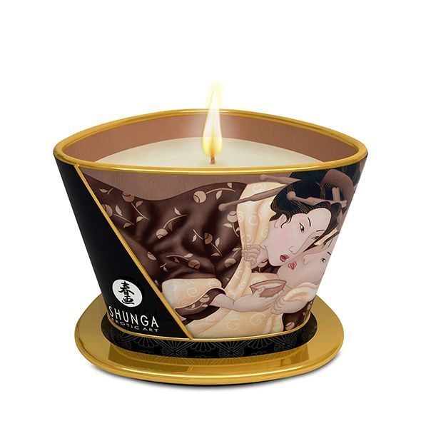 Масажна свічка Shunga Massage Candle – Intoxicating Chocolate (170 мл) з афродизіаками SO2514 фото