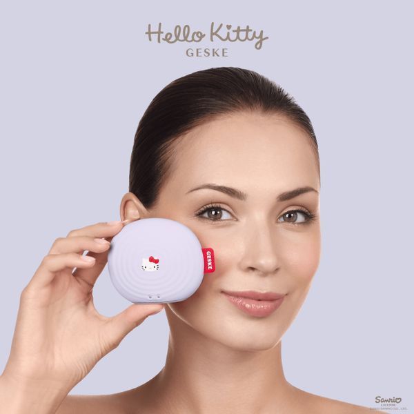 Электронная ультразвуковая щетка для лица GESKE Sonic Facial Brush 4 в 1 by Hello Kitty, purple HB0242