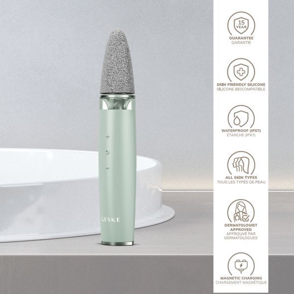 Шліфувальна пилка для стоп з додатковими насадками GESKE Electric Pumice Foot Smoothing Multi-Pen 8 в 1, green HB0530
