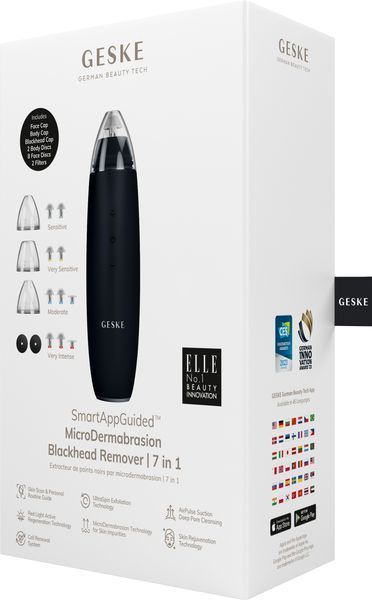 Микродермабразионное устройство для удаления черных точек GESKE MicroDermabrasion Blackhead Remover 7 в 1, black HB0566