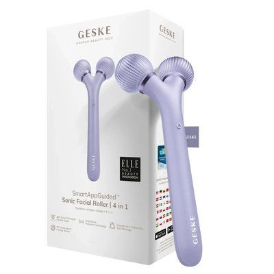 Електронний ультразвуковий ролик для обличчя GESKE Sonic Facial Roller 4 в 1, purple HB0178