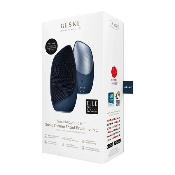 Электронная звуковая термо щетка для лица GESKE Sonic Thermo Facial Brush 6 в 1, midnight HB0078