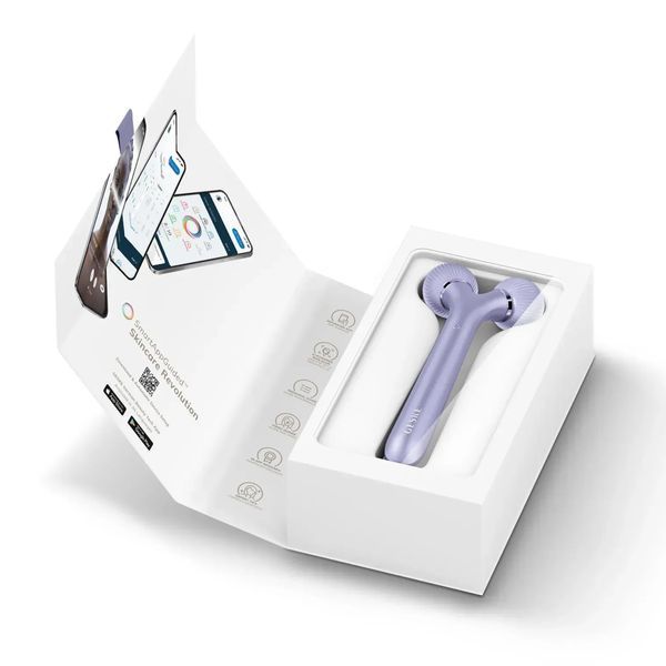Электронный ультразвуковой ролик для лица GESKE Sonic Facial Roller 4 в 1, purple HB0178