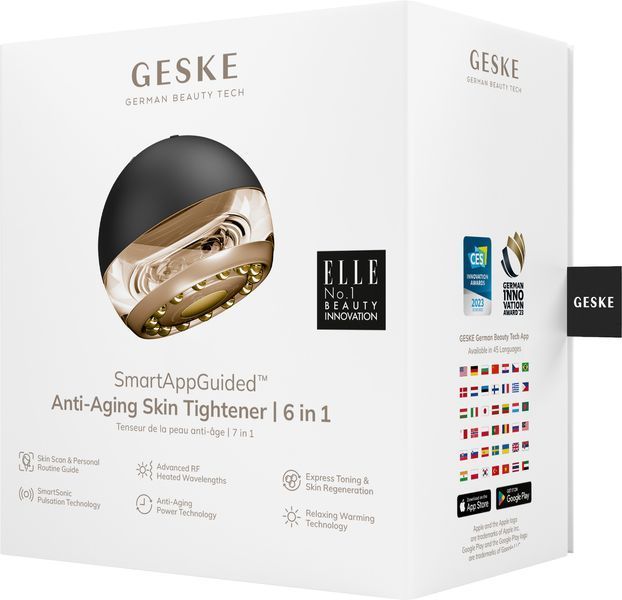 Масажер для підтяжки шкіри обличчя GESKE Anti-aging Skin Tightener 6 в 1, gray HB0419