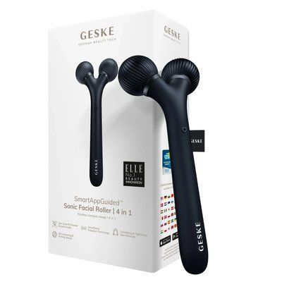 Електронний ультразвуковий ролик для обличчя GESKE Sonic Facial Roller 4 в 1, black HB0179