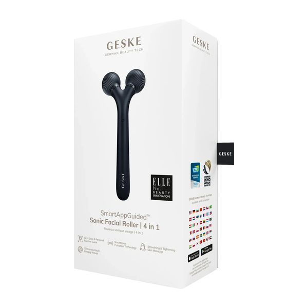 Электронный ультразвуковой ролик для лица GESKE Sonic Facial Roller 4 в 1, black HB0179