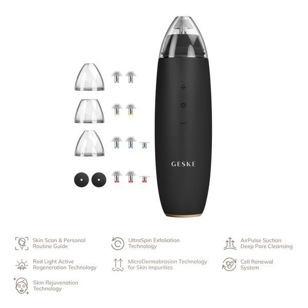 Мікродермабразійний пристрій для видалення чорних цяток GESKE MicroDermabrasion Blackhead Remover 7 в 1, gray HB0567