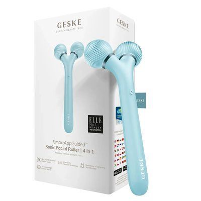Електронний ультразвуковий ролик для обличчя GESKE Sonic Facial Roller 4 в 1, turquoise HB0180