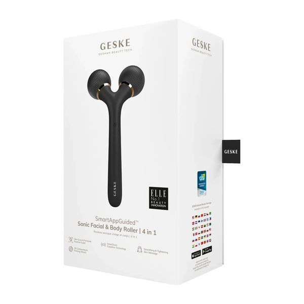 Електронний ультразвуковий ролик для обличчя та тіла GESKE Sonic Facial & Body Roller 4 в 1, gray HB0030