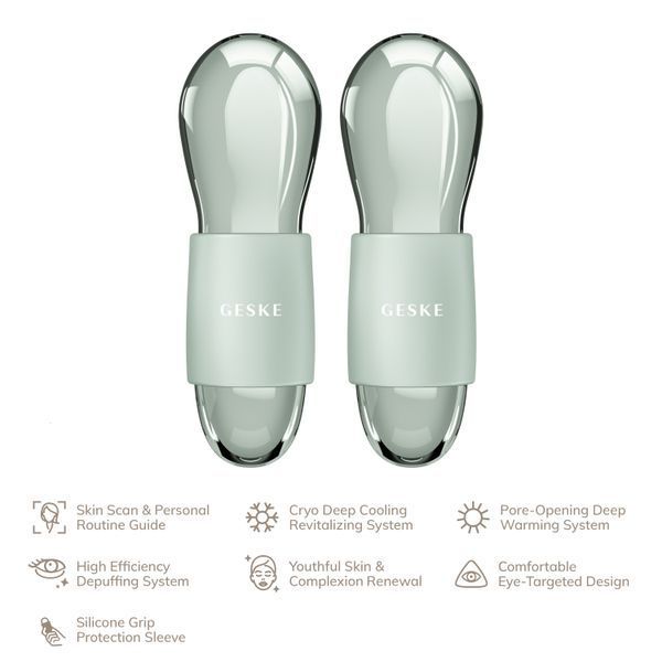 Подвійний масажер для очей GESKE Cool & Warm Duo Eye Massager 7 в 1, green HB0321
