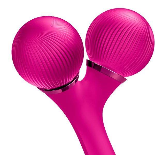 Електронний ультразвуковий ролик для обличчя та тіла GESKE Sonic Facial & Body Roller 4 в 1, magenta HB0031 фото