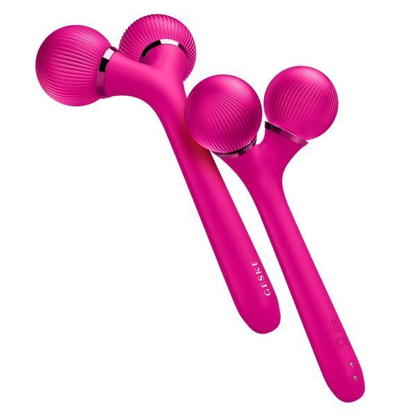 Электронный ультразвуковой ролик для лица и тела GESKE Sonic Facial & Body Roller 4 в 1, magenta HB0031