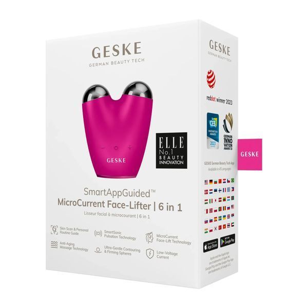 Мікрострумовий підтягувач шкіри обличчя GESKE MicroCurrent Face-Lifter 6 в 1, magenta HB0131