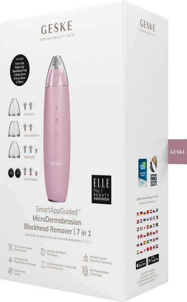 Микродермабразионное устройство для удаления черных точек GESKE MicroDermabrasion Blackhead Remover 7 в 1, pink HB0571