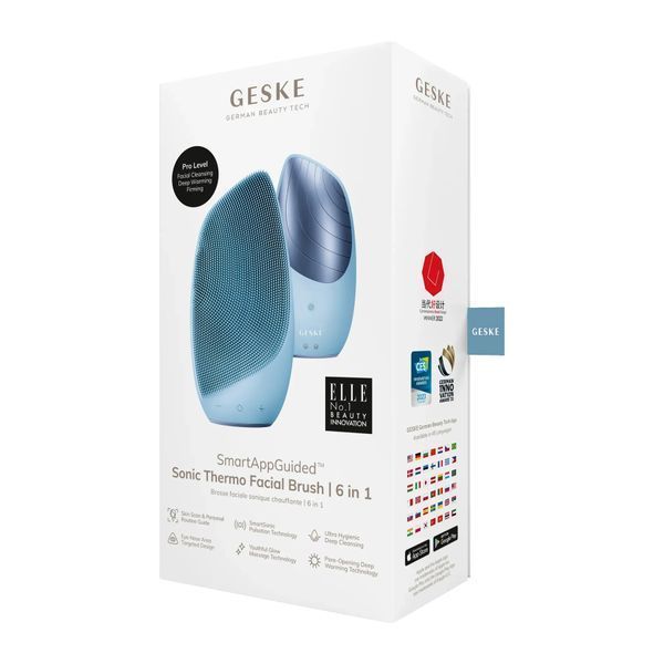 Електронна звукова термо щітка для обличчя GESKE Sonic Thermo Facial Brush 6 в 1, aquamarine HB0083