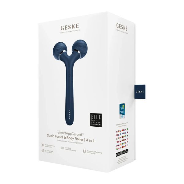 Електронний ультразвуковий ролик для обличчя та тіла GESKE Sonic Facial & Body Roller 4 в 1, midnight HB0033
