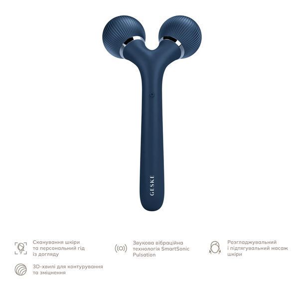 Електронний ультразвуковий ролик для обличчя та тіла GESKE Sonic Facial & Body Roller 4 в 1, midnight HB0033