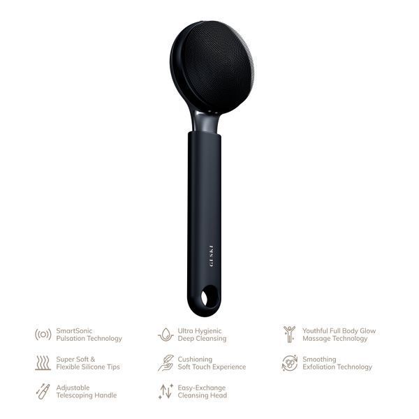 Ультразвукова щітка для всього тіла GESKE Sonic Full-Body Brush & Intensive Exfoliator 8 в 1, black HB0374