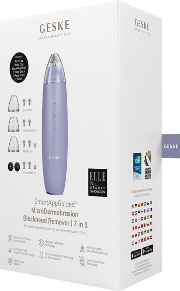 Микродермабразионное устройство для удаления черных точек GESKE MicroDermabrasion Blackhead Remover 7 в 1, purple HB0572