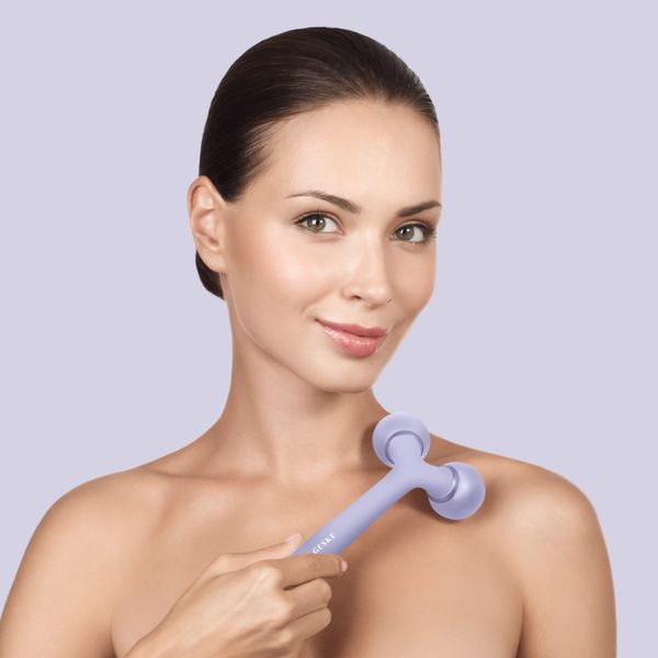 Електронний ультразвуковий ролик для обличчя та тіла GESKE Sonic Facial & Body Roller 4 в 1, violet HB0034 фото