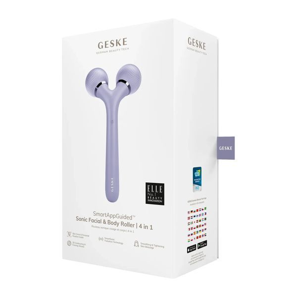 Електронний ультразвуковий ролик для обличчя та тіла GESKE Sonic Facial & Body Roller 4 в 1, violet HB0034