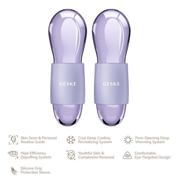 Двойной массажер для глаз GESKE Cool & Warm Duo Eye Massager 7 в 1, purple HB0325