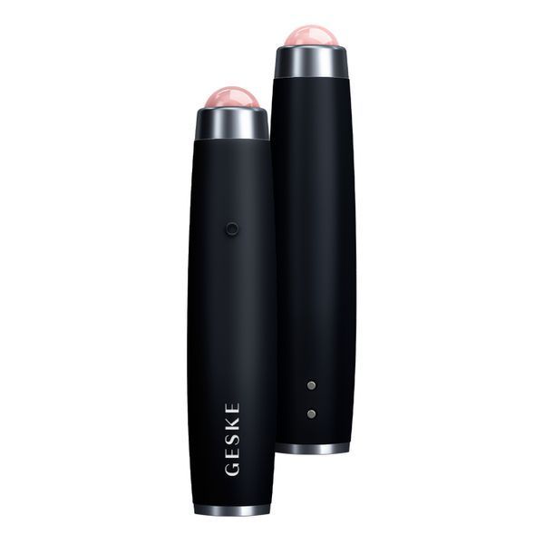 Ручка-массажер для лица с розовым кварцем GESKE&nbsp;SmartAppGuided&nbsp;Sonic&nbsp;Rose&nbsp;Quartz&nbsp;LED&nbsp;Depuffing&nbsp;Pen&nbsp;8in1&nbsp;black HB0649