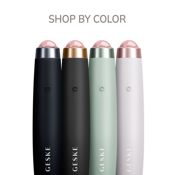 Ручка-массажер для лица с розовым кварцем GESKE&nbsp;SmartAppGuided&nbsp;Sonic&nbsp;Rose&nbsp;Quartz&nbsp;LED&nbsp;Depuffing&nbsp;Pen&nbsp;8in1&nbsp;black HB0649