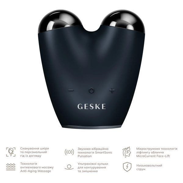Микротоковый подтягиватель кожи лица GESKE MicroCurrent Face-Lifter 6 в 1, black HB0135