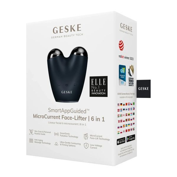 Микротоковый подтягиватель кожи лица GESKE MicroCurrent Face-Lifter 6 в 1, black HB0135