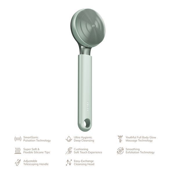Ультразвуковая щетка для всего тела GESKE Sonic Full-Body Brush & Intensive Exfoliator 8 в 1, green HB0376