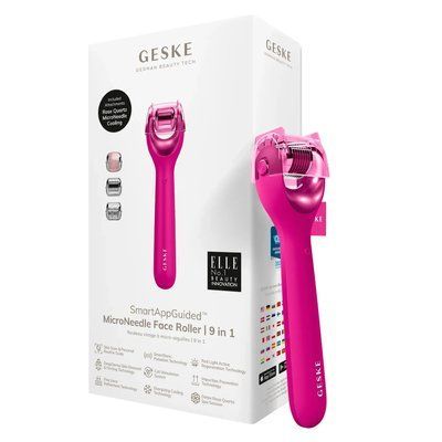 Електронний ролер для обличчя з мікроголками GESKE MicroNeedle Face Roller 9 в 1, magenta HB0186