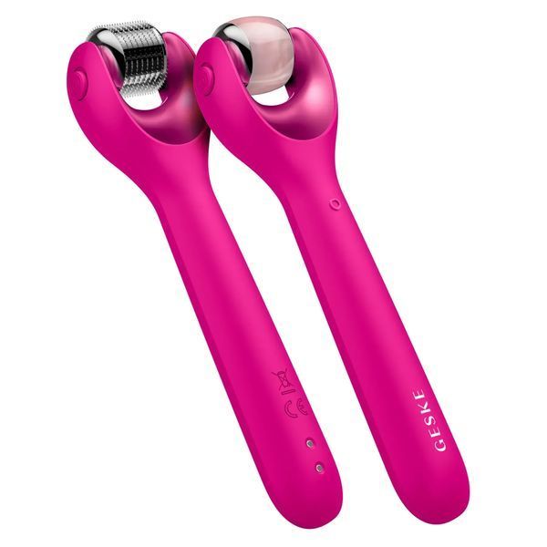 Електронний ролер для обличчя з мікроголками GESKE MicroNeedle Face Roller 9 в 1, magenta HB0186