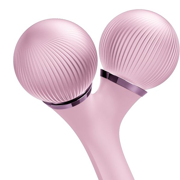 Електронний ультразвуковий ролик для обличчя та тіла GESKE Sonic Facial & Body Roller 4 в 1, pink HB0037 фото