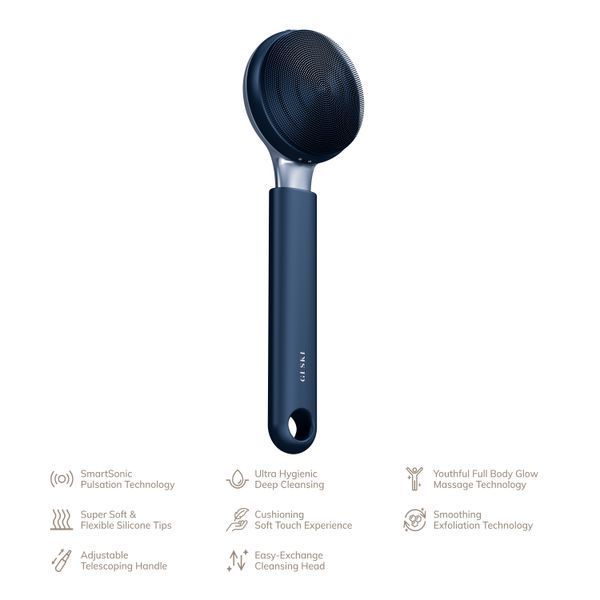 Ультразвуковая щетка для всего тела GESKE Sonic Full-Body Brush & Intensive Exfoliator 8 в 1, midnight HB0378