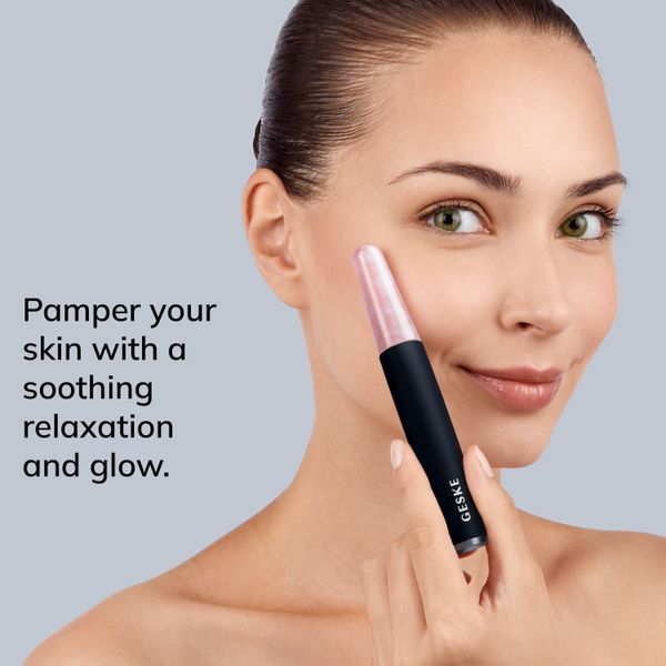 Ручка-массажер для лица с розовым кварцем GESKE&nbsp;SmartAppGuided&nbsp;Rose&nbsp;Quartz&nbsp;&&nbsp;Depuffing&nbsp;Pen&nbsp;6in1&nbsp;black HB0661