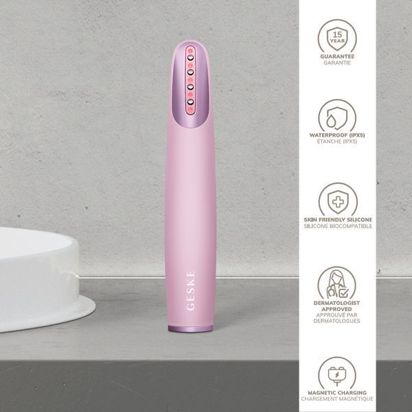Пристрій для зміцнення і тонізації шкіри обличчя GESKE Skin Firming Wand 7 в 1, pink HB0432