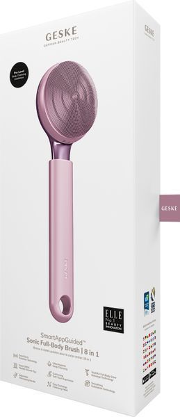 Ультразвуковая щетка для всего тела GESKE Sonic Full-Body Brush & Intensive Exfoliator 8 в 1, pink HB0379