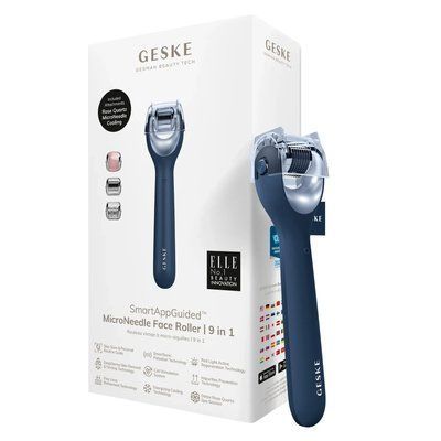 Електронний ролер для обличчя з мікроголками GESKE MicroNeedle Face Roller 9 в 1, midnight HB0188