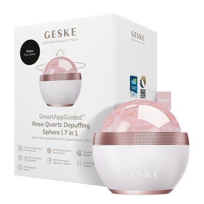 Шариковый массажер с розовым кварцем GESKE&nbsp;SmartAppGuided&nbsp;Rose&nbsp;Quartz&nbsp;Depuffing&nbsp;Sphere&nbsp;7in1&nbsp;starlight HB0652