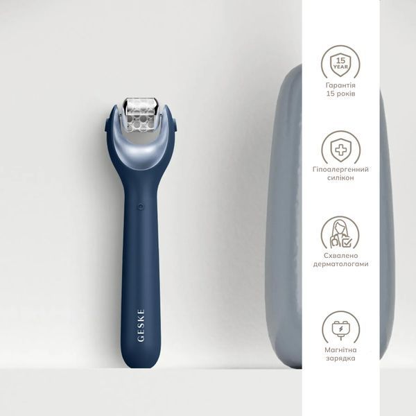 Электронный роллер для лица с микроиглами GESKE MicroNeedle Face Roller 9 в 1, midnight HB0188