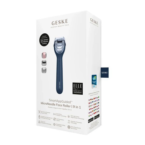 Электронный роллер для лица с микроиглами GESKE MicroNeedle Face Roller 9 в 1, midnight HB0188