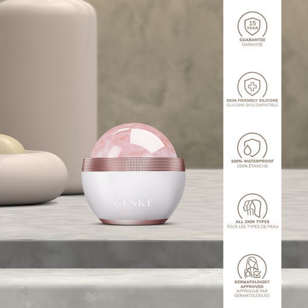 Шариковый массажер с розовым кварцем GESKE&nbsp;SmartAppGuided&nbsp;Rose&nbsp;Quartz&nbsp;Depuffing&nbsp;Sphere&nbsp;7in1&nbsp;starlight HB0652
