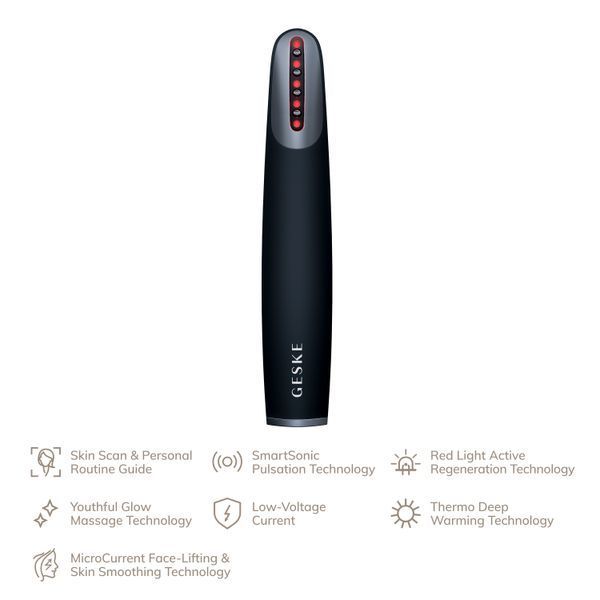 Пристрій для зміцнення і тонізації шкіри обличчя GESKE Skin Firming Wand 7 в 1, black HB0427
