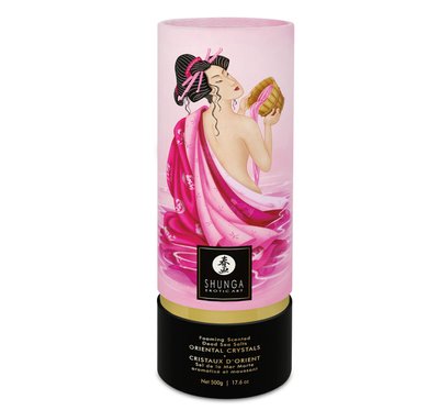 Пінлива сіль для ванни Shunga Dead Sea salt Oriental Crystals — Rose Petal (500 г), Мертвого моря SO6893 фото