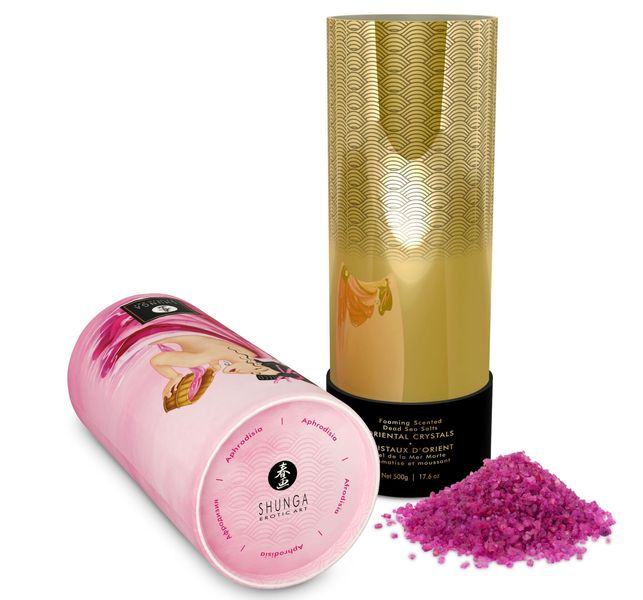 Пінлива сіль для ванни Shunga Dead Sea salt Oriental Crystals — Rose Petal (500 г), Мертвого моря SO6893 фото