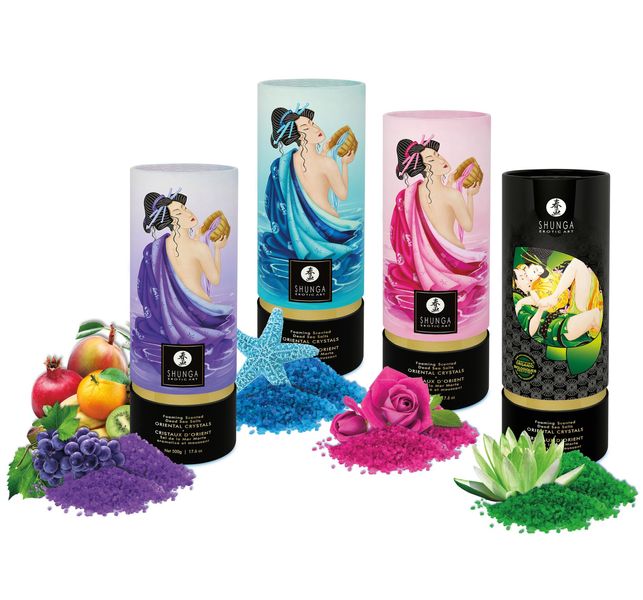 Пінлива сіль для ванни Shunga Dead Sea salt Oriental Crystals — Rose Petal (500 г), Мертвого моря SO6893 фото