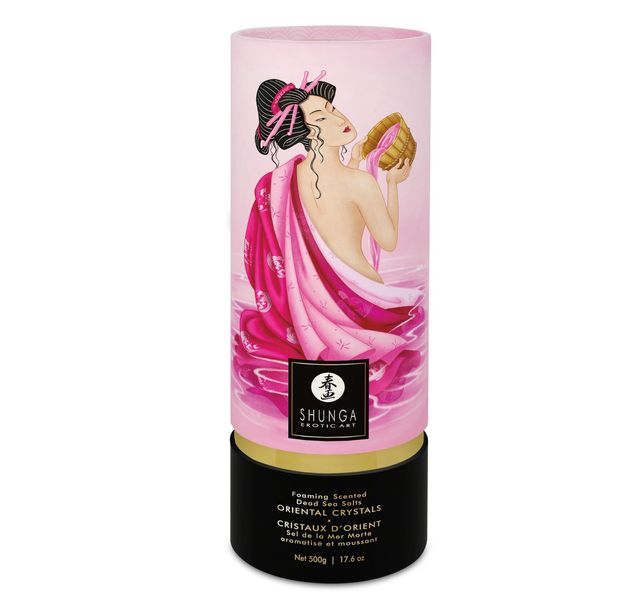 Пінлива сіль для ванни Shunga Dead Sea salt Oriental Crystals — Rose Petal (500 г), Мертвого моря SO6893 фото