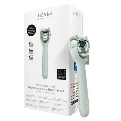 Електронний ролер для обличчя з мікроголками GESKE MicroNeedle Face Roller 9 в 1, green HB0195