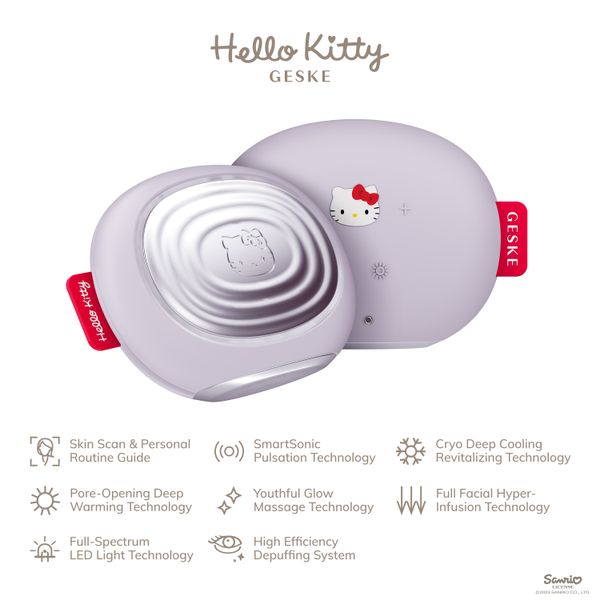 Ультразвукова маска тепло та холод GESKE Sonic Warm & Cool Mask 8 в 1 by Hello Kitty, purple HB0246 фото